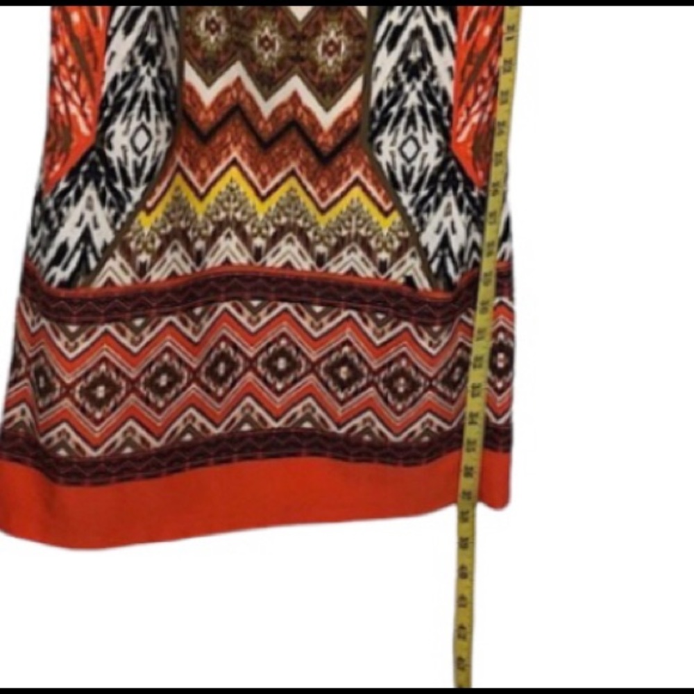 MKS Brand Geometrical Print Shift Dress with Front Zipper Detail size L Large - Picture 6 of 9